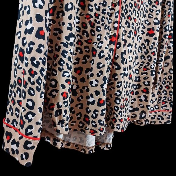 Nordstrom Rack Women Top Pants Cheetah Leopard 2pc Soft PJ's Sleepwear Set Sz L - Picture 3 of 10